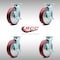 Service Caster 8 Inch SS Poly on Aluminum Swivel Caster Set with Roller Bearings and Brakes SCC SCC-SS30S820-PAR-TLB-4 - alternate 6